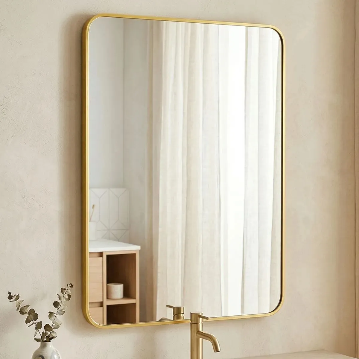 Espelho retrô 90×70 dourado